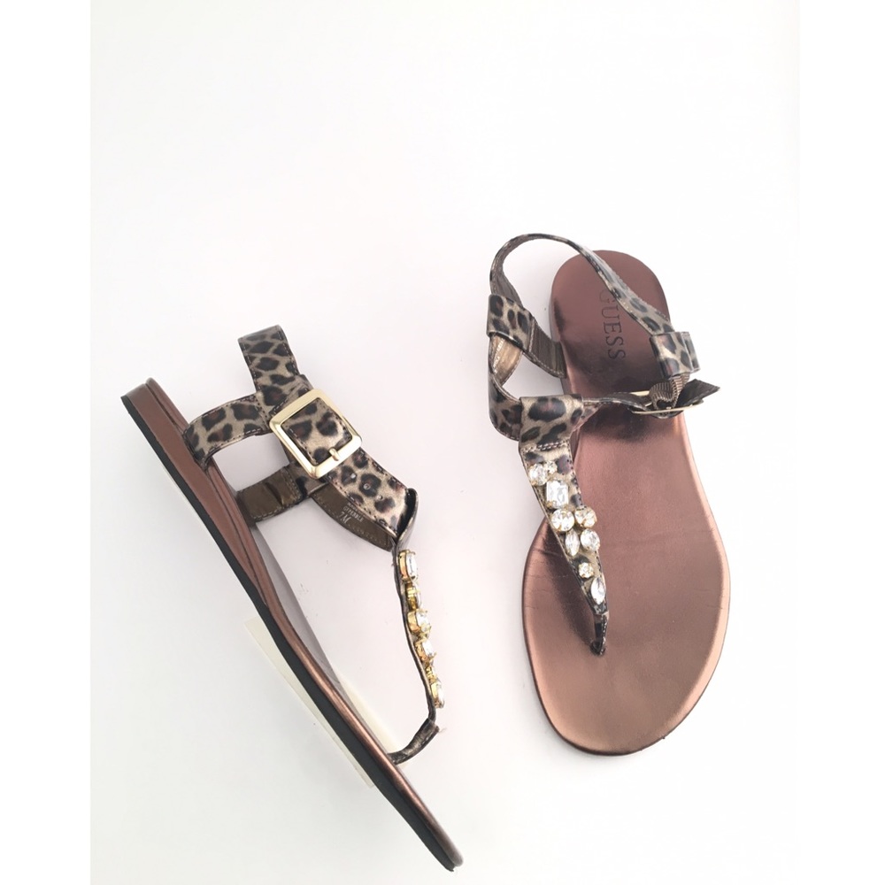 Guess Leopard & Jeweled Sandals ✨✨ - Picture 1 of 7